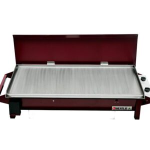 Heatlie 1150mm Claret Powder Coated Built In BBQ With Lid [$1972 >> Call to Purchase]