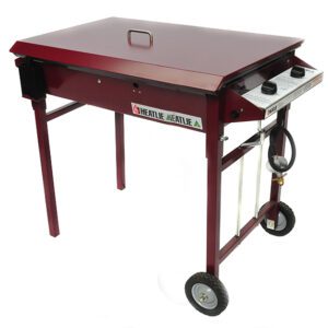 Heatlie 850mm Claret Powder Coated Mobile BBQ With Lid [$1900 >> Call to Purchase]