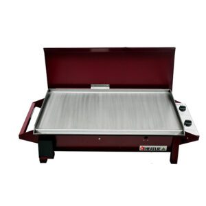 Heatlie 850mm Claret Powder Coated Built In BBQ With Lid [$1752 >> Call to Purchase]