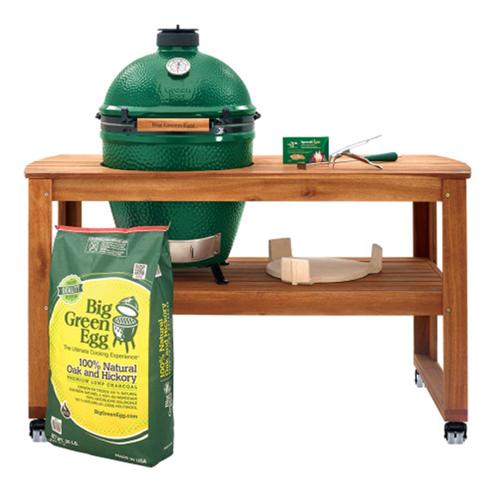 Big Green Egg Large Acacia Table Bundle