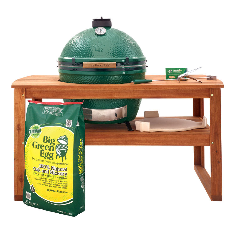 Big Green Egg XL Acacia Table Bundle