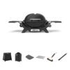 Weber Baby Q1200N Midnight Black LPG BBQ Bundle With Premium Cart [Store Pickup Only]