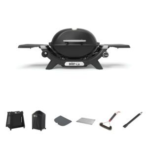 Baby Q1200N Midnight Black LP BBQ Bundle With Premium Cart [Call to Purchase > $850]
