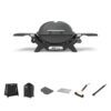 Weber Baby Q1200N Charcoal Grey LPG BBQ Bundle With Premium Cart [Store Pickup Only]