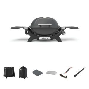 Baby Q1200N Charcoal Grey LP BBQ Bundle With Premium Cart [Call to Purchase > $850]