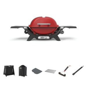 Baby Q1200N Sky Blue LP BBQ Bundle With Premium Cart [Call to Purchase > $850]