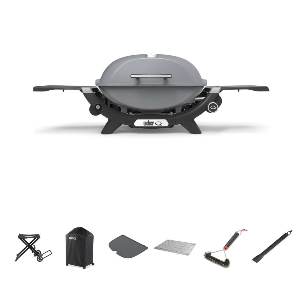 Weber Q2200N Smoke Grey LPG BBQ Bundle With Portable Cart [DISCONTINUED]