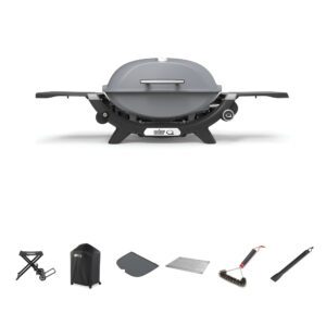 Weber Q2200N Smoke Grey LP BBQ Bundle With Portable Cart [Call to Purchase > $900]
