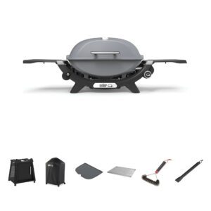 Weber Q2200N Smoke Grey LPG BBQ Bundle With Premium Cart [Store Pickup Only]