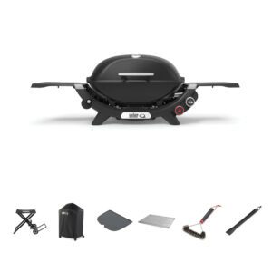 Weber Q2800N Midnight Black LP BBQ Bundle With Portable Cart [Call to Purchase > $1000]