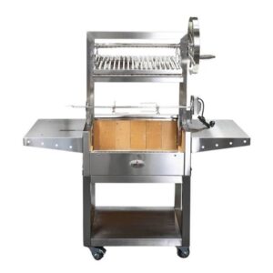 BBQs-Plus_Flaming-Coals_Parrilla-Argentinian-Grill-610 Parrilla Argentinian Stainless Steel BBQ with Rotisserie 610mm x 550mm