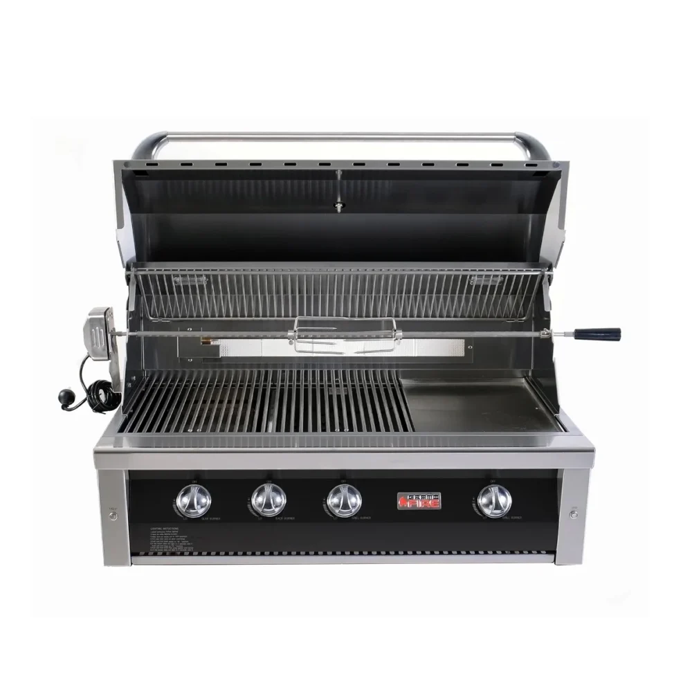 Grandfire Deluxe 42" LPG Built-In BBQ with Black Fascia