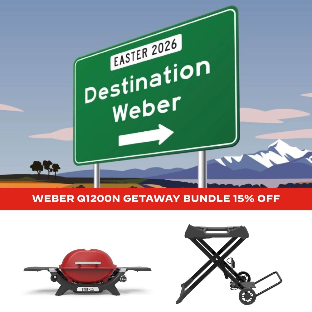 Weber Q1200N Red LPG BBQ Getaway Bundle [Limited Time Only]