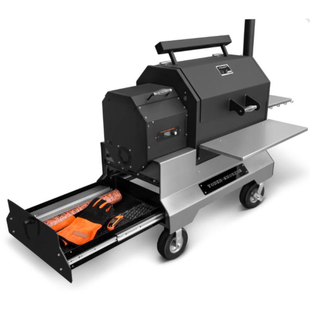 Yoder YS640s with Competition Cart, Inc Storage Drawer, Second Shelf and 2pc Heat Management Plate [VIC Delivery Only]